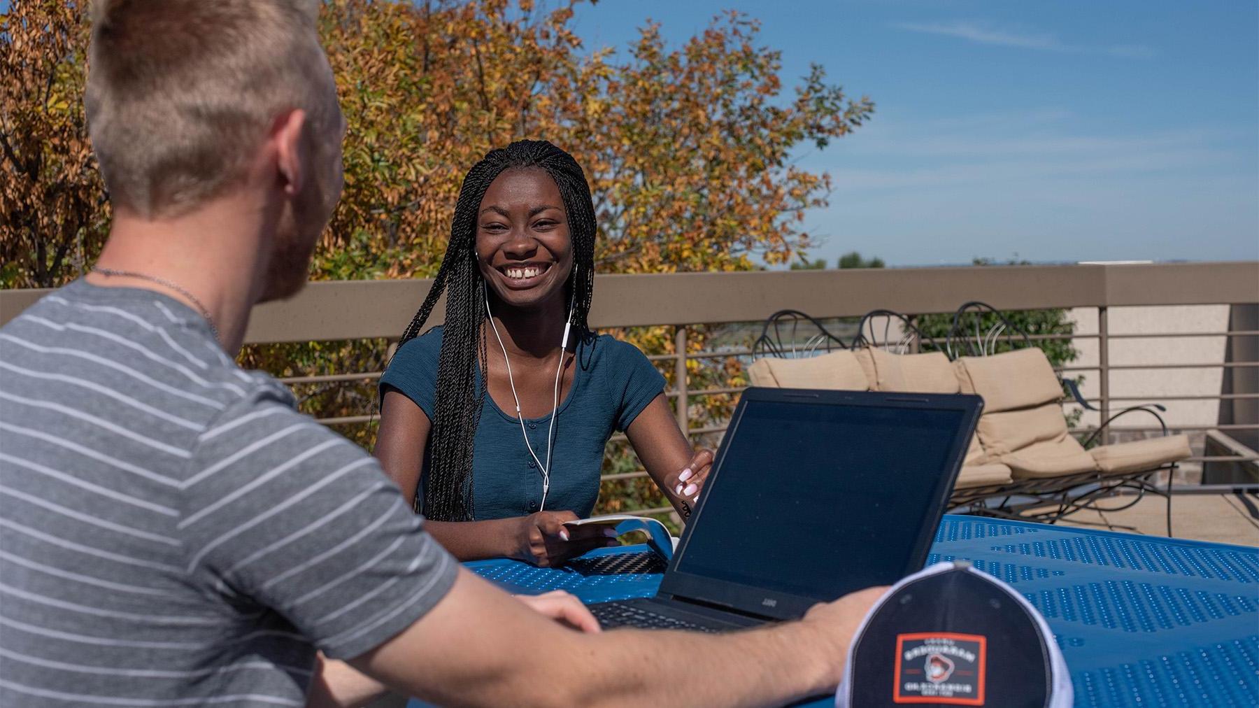 Students Studying Outside